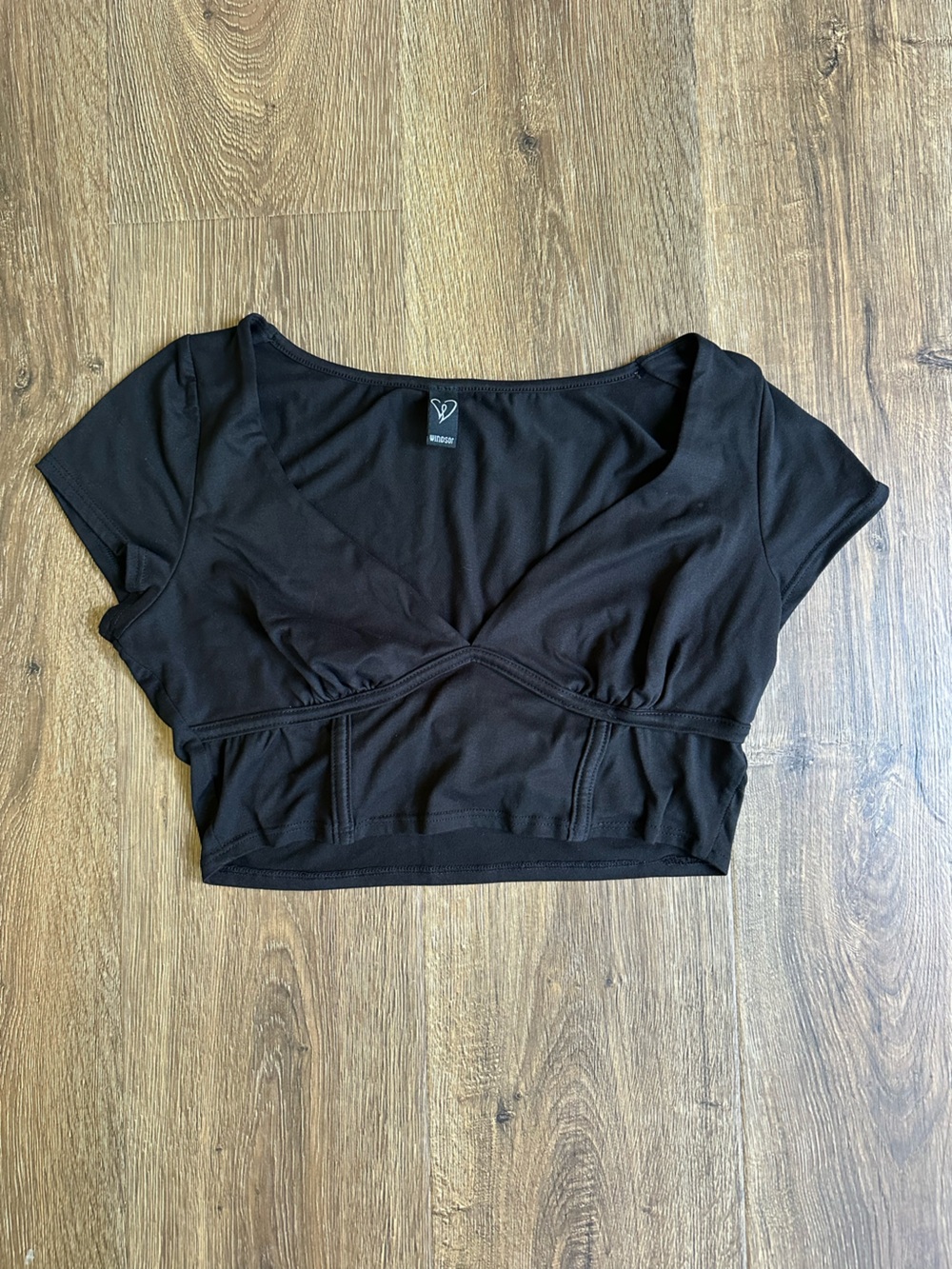 Windsor Black Cropped Top Size L